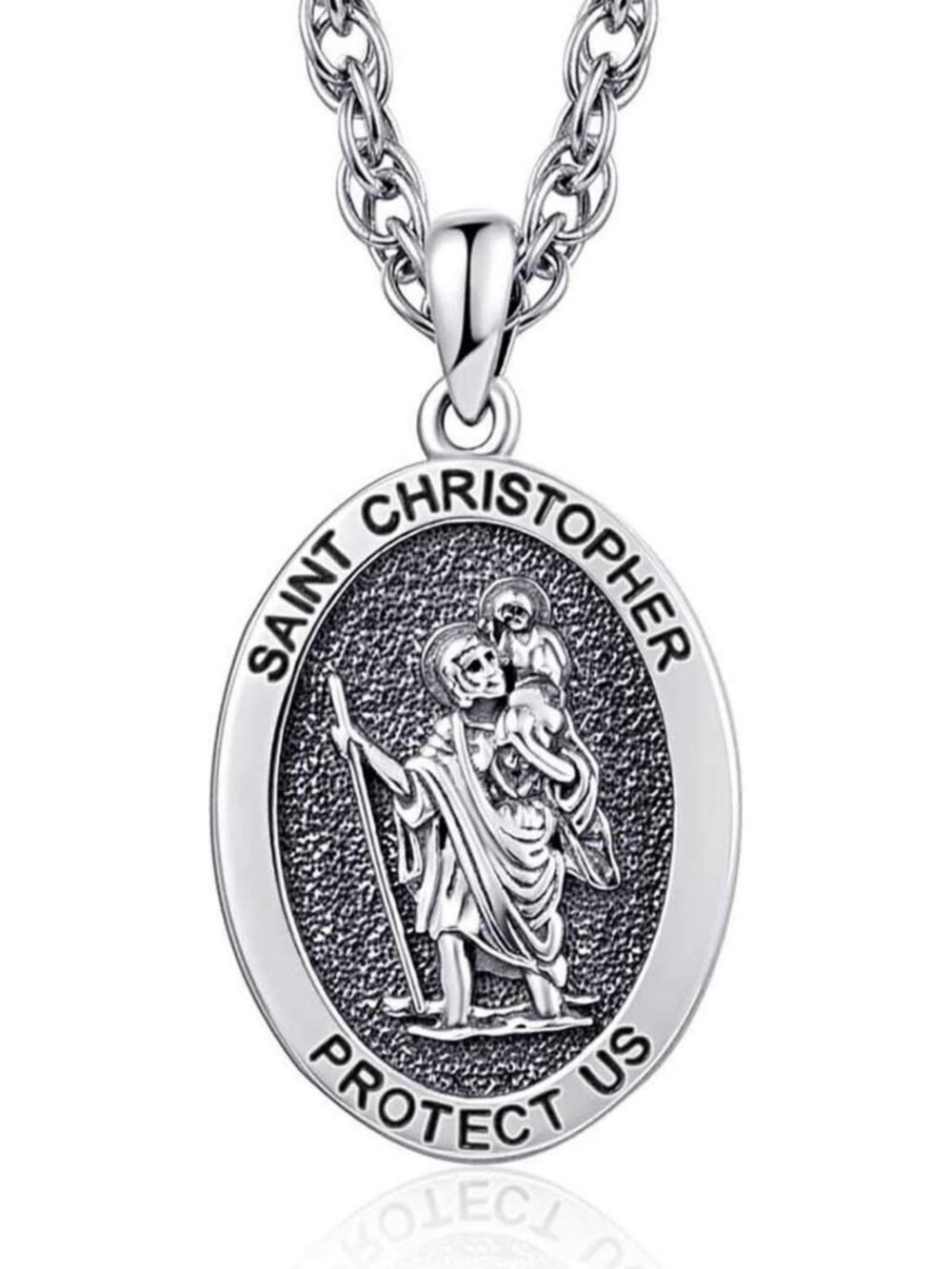 Sterling Silver St. Michael & St. Christopher Necklace - Archangel Protection